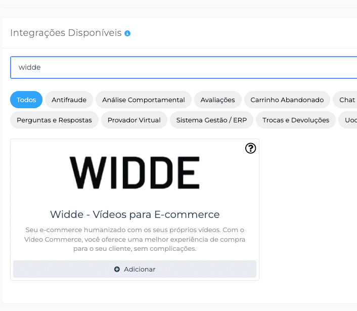 Uoou — adicionar Widde