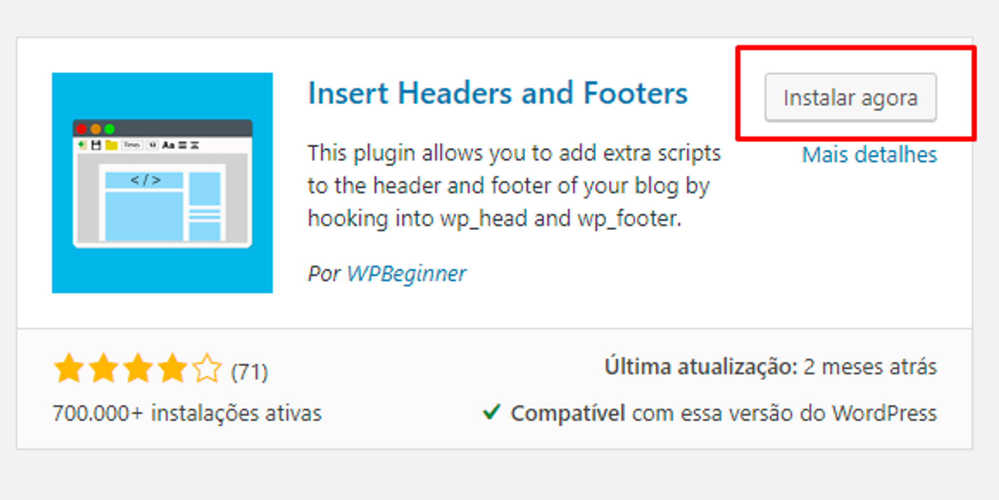 Configurações do plugin